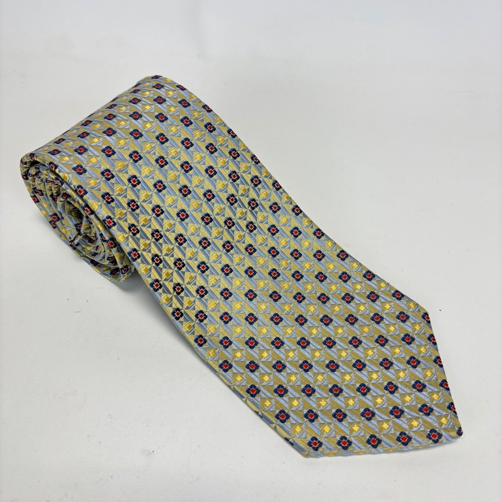 Robert Talbott Necktie Mens Gold Medallion Silk Best of Class Hand Sewn USA VTG